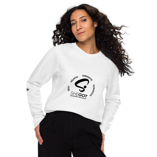 Unisex organic raglan sweatshirt